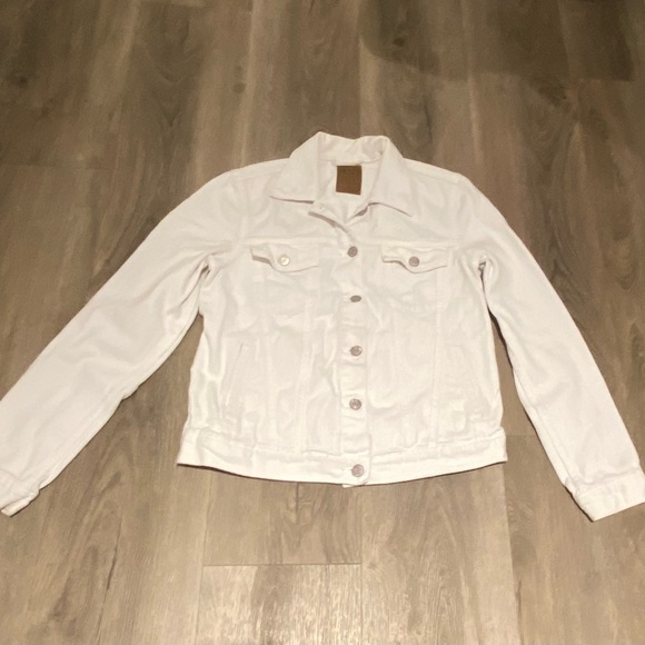 Gap White Denim Jacket with Silver Hardware | Size S - Picture 2 of 8